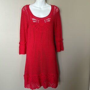 Crochet coral dress